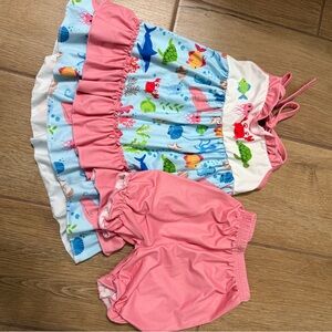Pink and Blue Sea Life Toddler Dress Set